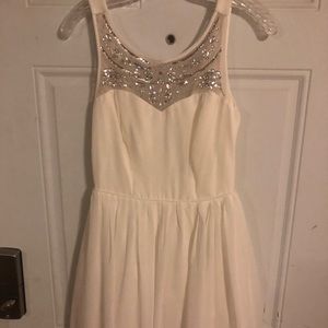 Gently worn white bejeweled dress 💜